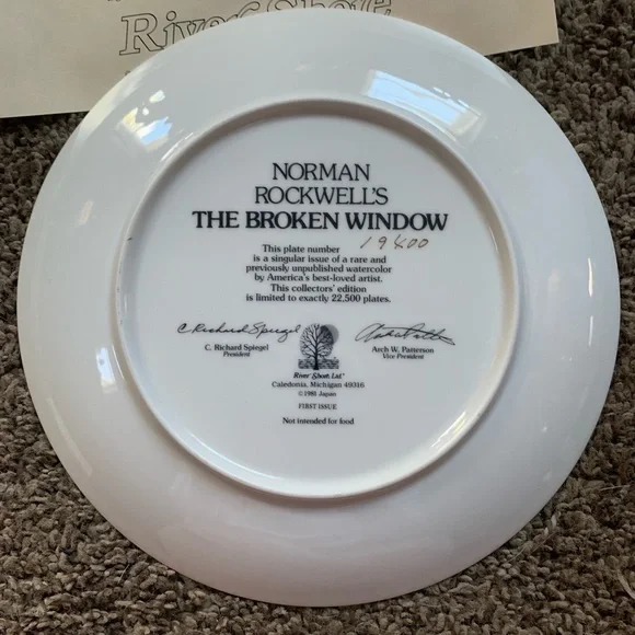 Vintage Collectible Norman Rockwell The Broken Window 19400/22500